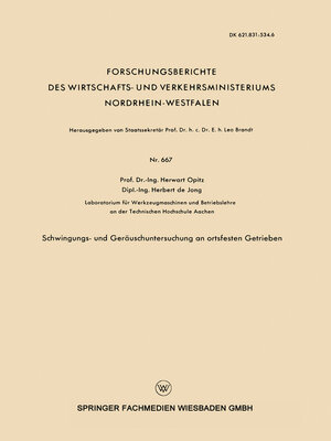 cover image of Schwingungs- und Geräuschuntersuchung an ortsfesten Getrieben